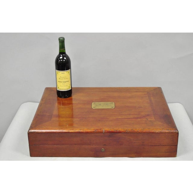 Antique S. Kind & Sons English Edwardian Mahogany Large Fitted Silverware Flatware Case Chest with Brass Handles and...
