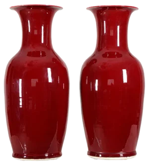 Large Sang-De-Boeuf Glazed Vases, Early 20th Century, Set of 2