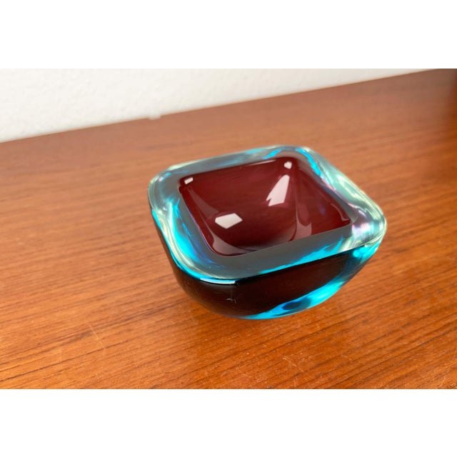Vintage Italian Sommerso Murano Glass Bowl, 1970s For Sale - Image 9 of 18