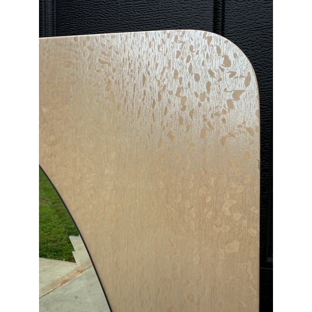 Oversized Modern Pearlescent Oval Wall Mirror For Sale - Image 4 of 5