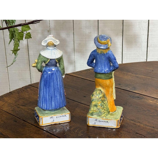 Breton Couple in Earthenware from Quimper, 1930s, Set of 2 For Sale - Image 9 of 12