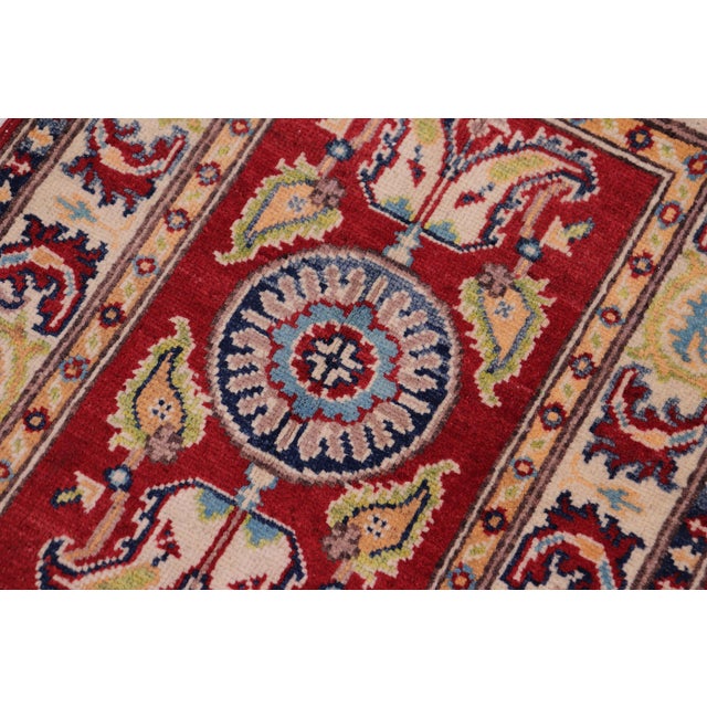 Southwestern Kazak Rustic Red/Beige Wool Rug - 2'0''x3'0'' For Sale - Image 4 of 10