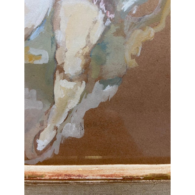 Brown Jules Pascin, Gouache Painting Jules Pascin Hand Signed Woman in Boudoir German Expressionism, c.1930's For Sale - Image 8 of 11