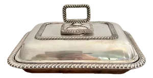 Antique Edwardian Quality Silver-Plated Rectangle Entrée Dish, 1900s
