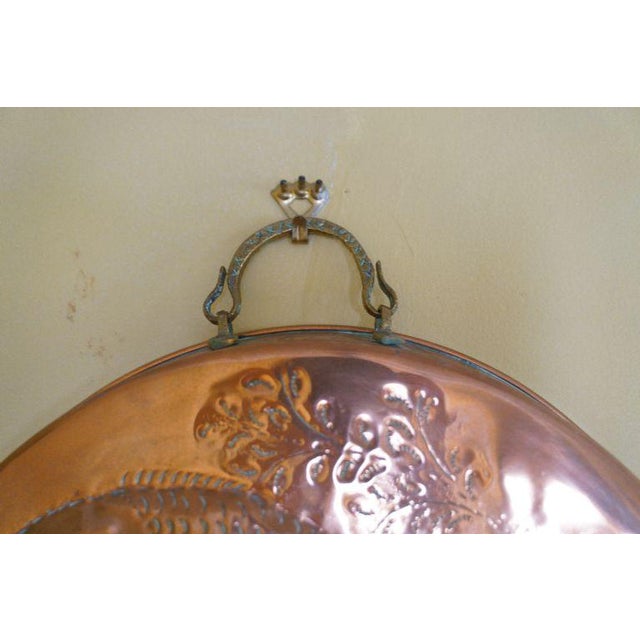 Metal Oversized Vintage Copper Fish Mold Wall Hanging With Brass Handles For Sale - Image 7 of 8