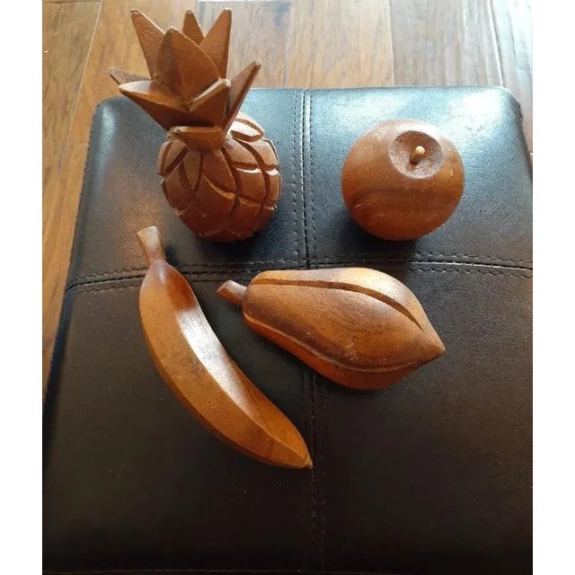 These are GORGEOUS 4pcs Handcarved Wood Fruits. Great decor set Gorgeous Art Glass fruits set sold separately. Procured at...