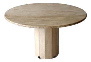 Vintage Travertine Circle Table by Stone International