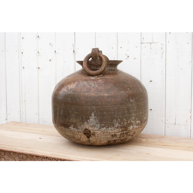 Large Antique Anglo-Indian Brass Container For Sale - Image 4 of 11