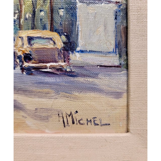 Andre Michel -1940s Champ Elysees Parisian Scene-Oil Painting For Sale In Los Angeles - Image 6 of 9