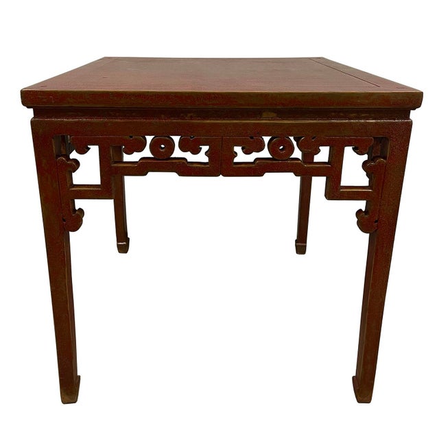Red Mid-20th Century Chinese Red Lacquered Square Dining Table, "Ba Xian" Table For Sale - Image 8 of 8