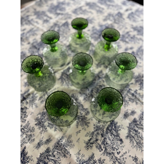 The Lenox Impromptu Hand Blown Crystal Green Goblets. A set of retro-styled, stemmed glass goblets made in the United...