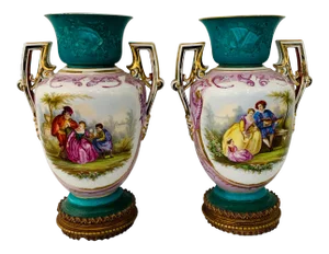 1970s French Sèvres Style Urns - a Pair