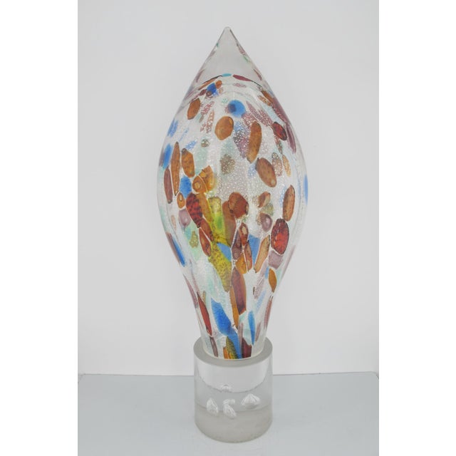 Attributed to Livio Seguso Large Murano Colorful Art Glass Conical Sculpture For Sale - Image 13 of 13