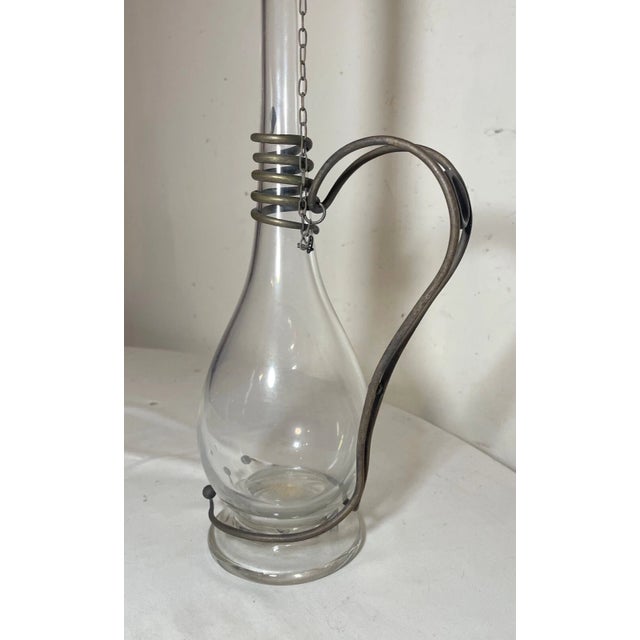 Metal Antique 1800's Handmade Bronze Hand Blown Glass Wine Claret Decanter Egypt Snake For Sale - Image 7 of 12
