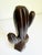 Large ironwood cactus hand-carved in Mexico, circa 1970s. Beautiful deep brown tone, wood figuring, and carving details....