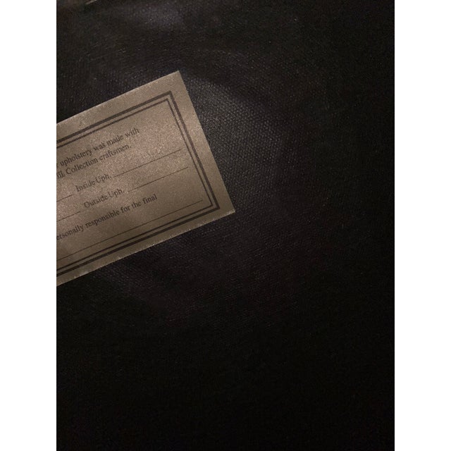 Elegant pair of Louis XV style Bergère tufted accent chairs from the Will Collection. These chairs feature a beautifully...