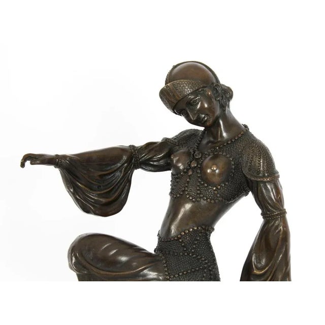 1950s Vintage Art Deco Bronze Dancing Girl After Chiparus, Mid 20th Century For Sale - Image 5 of 16
