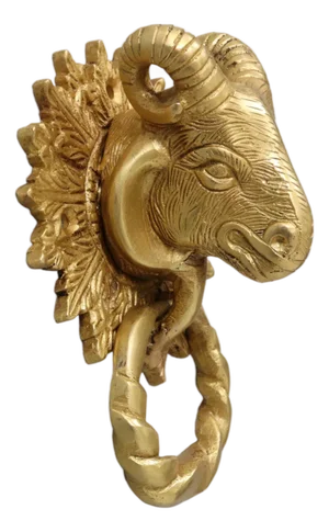 Brass Ram's Head Door Knocker