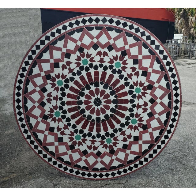 2020s 72" Moroccan Mosaic Table, Multi-Color Settachia For Sale - Image 5 of 8