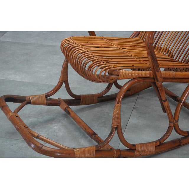 Vintage Wicker Rocking Chair, 1950s, in Very Good conditions. Designed 1950 to 1959