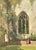 St. Dunstan Shade by Judd Mercer | Gouache Painting of a woman and child near a gothic window For Sale