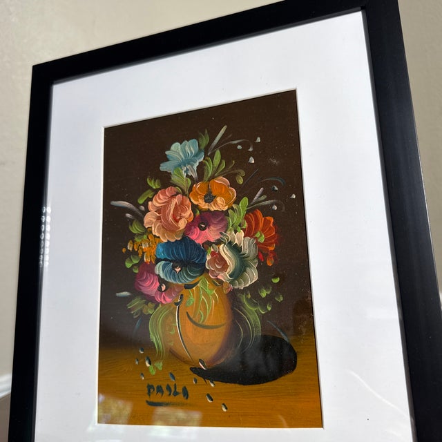 1970s Vintage Floral Still Life Painting For Sale - Image 5 of 9