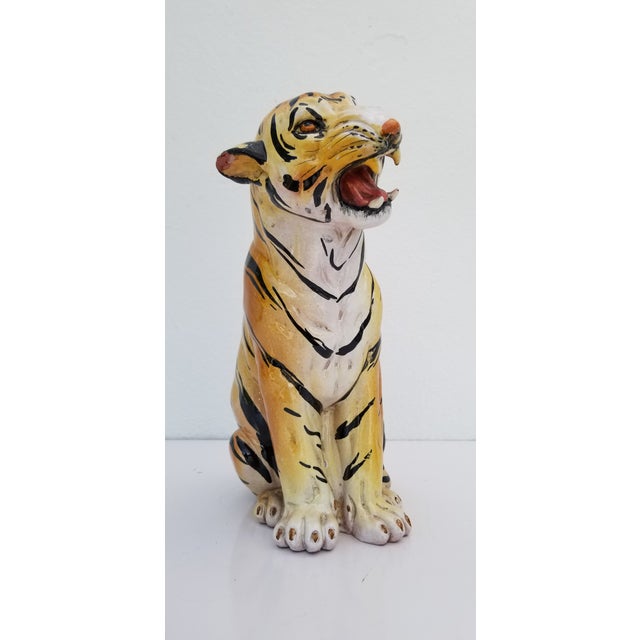 1960s Vintage Italian Ceramic Tiger Figurine Chairish