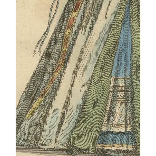 Jefferys, Bridal Habit of a Swiss Lady in 1577, Hand Colored Jefferys Costume Plate, 1757, Engraving For Sale - Image 6 of 9
