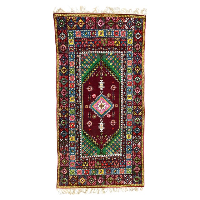 Long Vintage Moroccan Rabat Rug For Sale