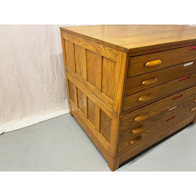 Vintage Oak Flat File For Sale - Image 4 of 6
