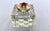 Vintage Cut Crystal Inkwell W/Brass Lid and Red Gemstone For Sale - Image 10 of 12