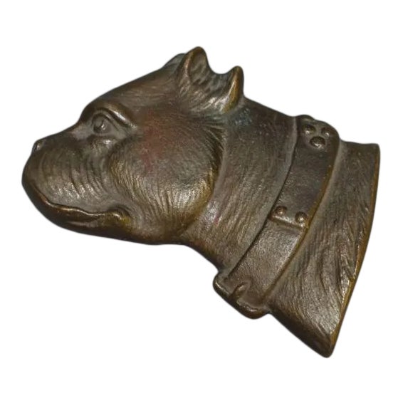 Late 19th Century Bradley & Hubbard Bull Terrier Bronze Paper Weight For Sale