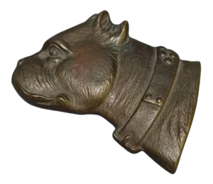 Late 19th Century Bradley & Hubbard Bull Terrier Bronze Paper Weight