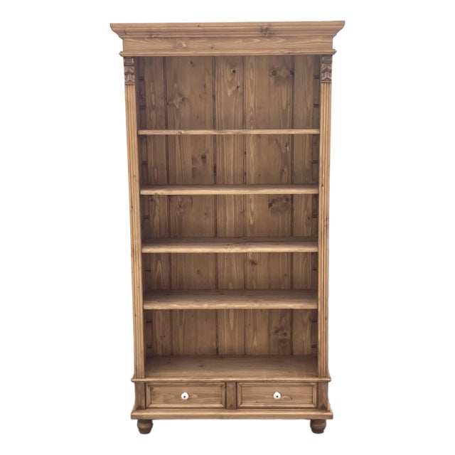 Pine Open Bookshelves From Vintage Armoire For Sale