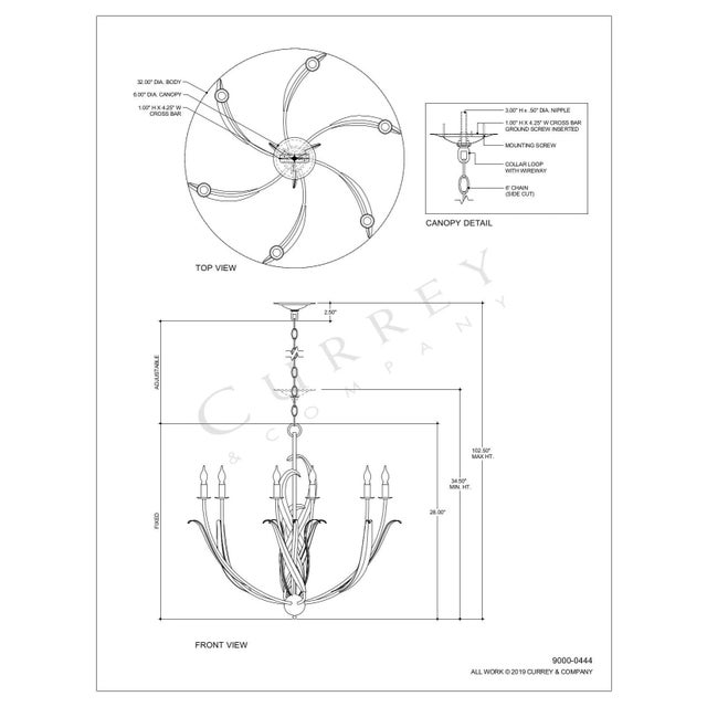 Traditional Currey & Company Menefee Gold Chandelier For Sale - Image 3 of 4