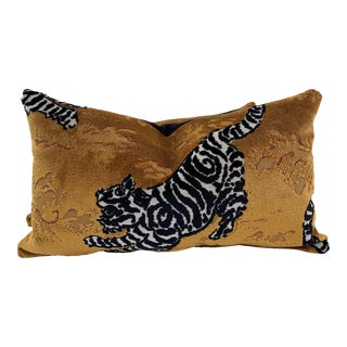 Lee Jofa “Bongol Velvet” in Sand 12”x22” Pillows-A Pair For Sale