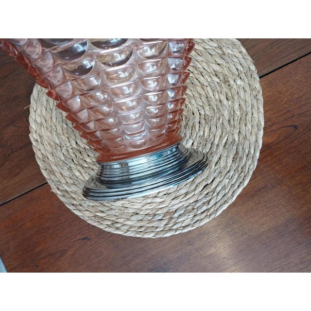 Art Deco Funnel-Shaped Vase in Blown Glass & Chrome Mount, 1920s For Sale - Image 15 of 18