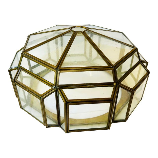 Octagon Leaded Glass Ceiling Light Shade For Sale
