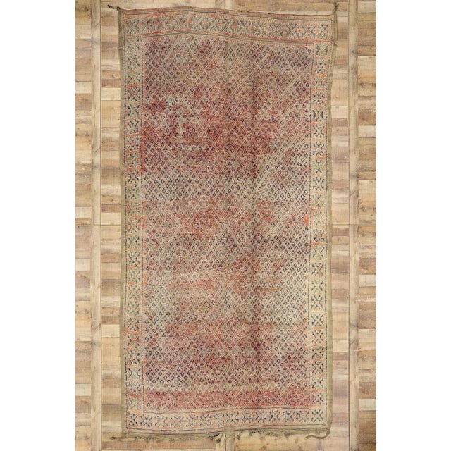 Brick Red Vintage Beni MGuild Moroccan Rug - 06'09 X 13'07 For Sale - Image 8 of 9