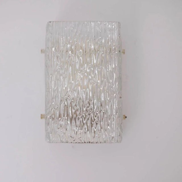 Ice Glass Sconce of Wall Light from Kalmar, 1960s For Sale - Image 3 of 5