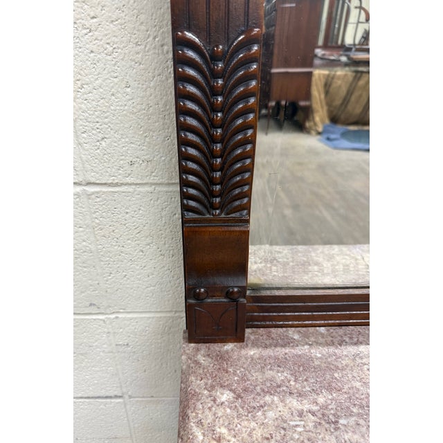 Antique Victorian Eastlake Hall or Entry Pier Mirror With Tennessee Red Marble For Sale - Image 4 of 14