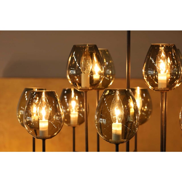 Lightolier Lightolier Chandelier With Eight Arms and 16 Glass Bulbs For Sale - Image 4 of 11