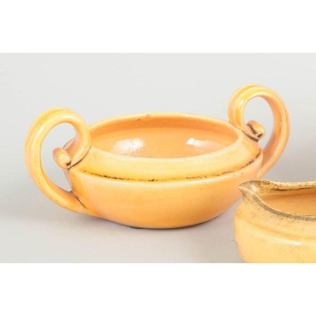 Ceramic Creamer, Sugar Bowl and Mug from Kähler, Denmark, 1930s, Set of 3 For Sale - Image 3 of 5