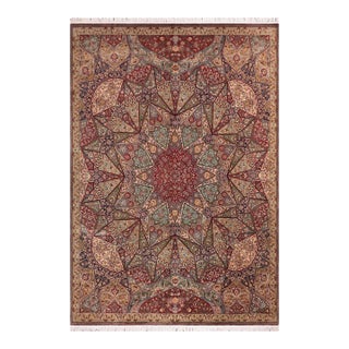 Abstract Mughal Art 1990's Pak-Persian Brown/Multi Wool Rug - 9'1'' X 11'0'' For Sale
