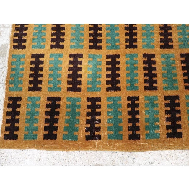 Mid 20th Century Galerie Shabab Collection Mid-20th Century Turkish Anatolian Deco Throw Rug For Sale - Image 5 of 8