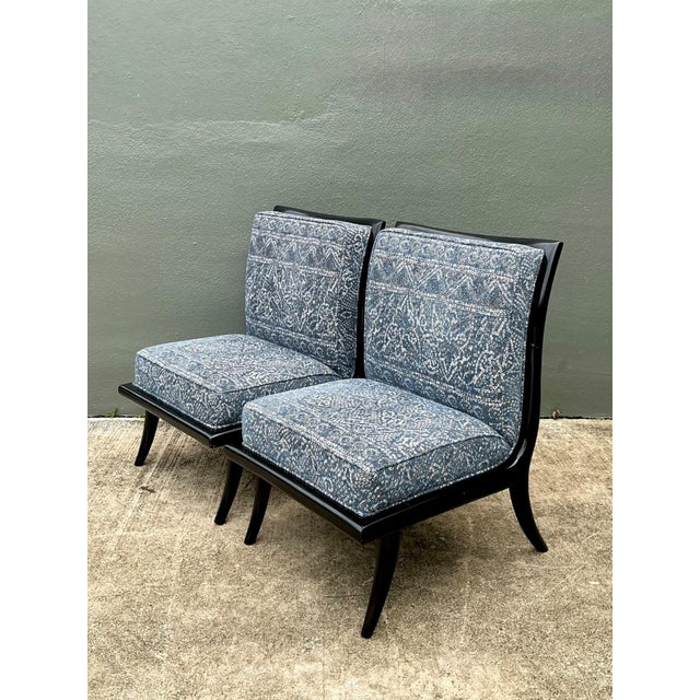 Vintage 1950s Slipper Chairs After Robsjohn Gibbings For Sale - Image 10 of 12