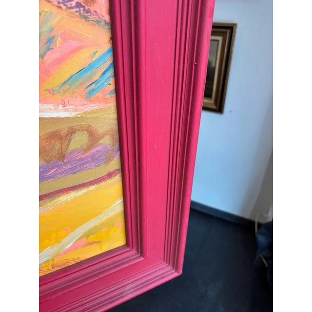 Red Jean Krillé, Landscape No. 88, Oil on Wood, 1986 For Sale - Image 8 of 10