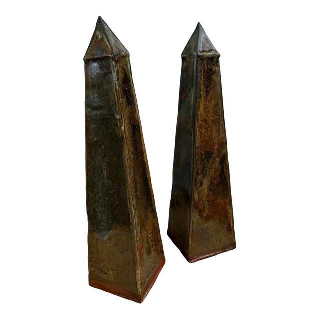 Early 21st Century Ceramic Obelisks - A Pair For Sale
