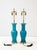 Mid-Century Modern Cerulean Blue crackle Glazed Ceramic Lamps - a Pair For Sale - Image 3 of 11