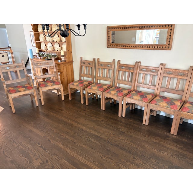 Wood Morewood and Yager Handcrafted Tao Dining Table With 8 Kilim Seats For Sale - Image 7 of 11